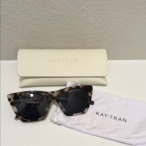 KAY TRAN FRANKIE CHOC CHIP Tortoise Shell Sunglasses low nose bridge